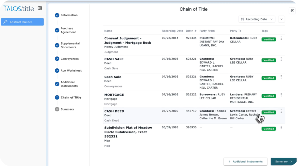 Chain of Title - search