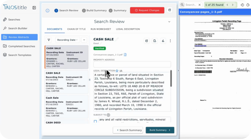 Auto Title Search Software AI Title Search & Examination Software | TalosTitle | Process Documents ...